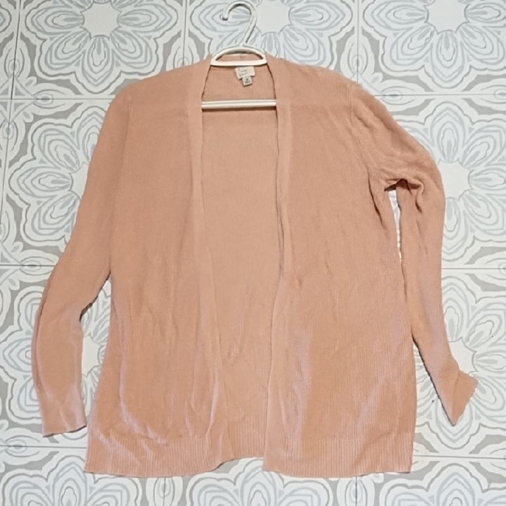 Blush Pink Cardigan Open Front Knit Sweater A New Day Long Sleeve Sz M